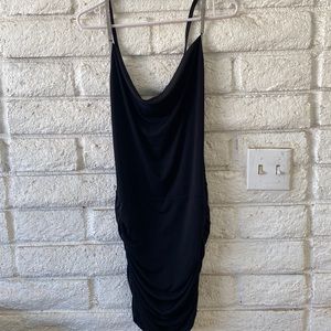 Sexy black diamond cut out dress